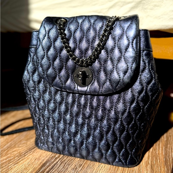 Bally Handbags - Rare BALLY Metallic iridescent, Quilted Leather Backpack